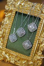 Load image into Gallery viewer, LUOWEND 18K White Gold Real Natural Diamond Pendant Necklace for Women