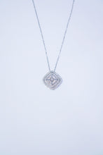 Load image into Gallery viewer, LUOWEND 18K White Gold Real Natural Diamond Pendant Necklace for Women