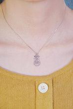 Load image into Gallery viewer, LUOWEND 18K White Gold Real Natural Diamond Pendant Necklace for Women