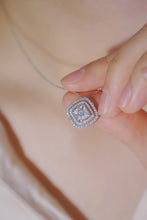 Load image into Gallery viewer, LUOWEND 18K White Gold Real Natural Diamond Pendant Necklace for Women