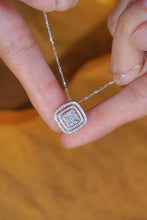 Load image into Gallery viewer, LUOWEND 18K White Gold Real Natural Diamond Pendant Necklace for Women
