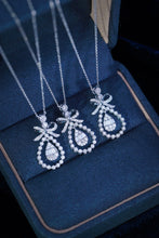 Load image into Gallery viewer, LUOWEND 18K White Gold Real Natural Diamond Pendant Necklace for Women