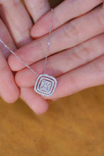 Load image into Gallery viewer, LUOWEND 18K White Gold Real Natural Diamond Pendant Necklace for Women
