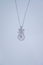 Load image into Gallery viewer, LUOWEND 18K White Gold Real Natural Diamond Pendant Necklace for Women