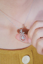 Load image into Gallery viewer, LUOWEND 18K White Gold Real Natural Diamond Pendant Necklace for Women