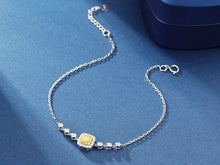 Load image into Gallery viewer, LUOWEND 18K White Gold Real Natural Yellow Diamond Bracelet for Women