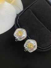 Load image into Gallery viewer, LUOWEND 18K White Gold Real Natural Diamond Stud Earrings for Women