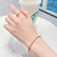 Load image into Gallery viewer, LUOWEND 18K Rose Gold Real Natural Diamond Bracelet for Women