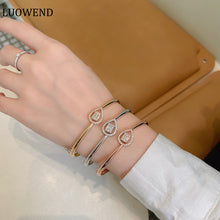 Load image into Gallery viewer, LUOWEND 18K Gold Real Natural Diamond Bracelet for Women