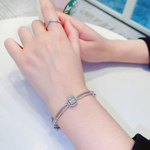 Load image into Gallery viewer, LUOWEND 18K White Gold Real Natural Diamond Bracelet for Women