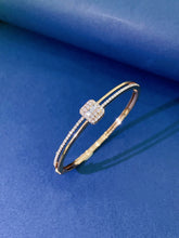 Load image into Gallery viewer, LUOWEND 18K White or Rose Gold Real Natural Diamond Bracelet for Women