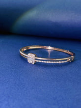 Load image into Gallery viewer, LUOWEND 18K White or Rose Gold Real Natural Diamond Bracelet for Women