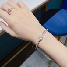 Load image into Gallery viewer, LUOWEND 18K White or Rose Gold Real Natural Diamond Bracelet for Women