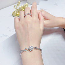 Load image into Gallery viewer, LUOWEND 18K White Gold Real Natural Diamond Bracelet for Women