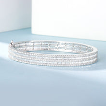 Load image into Gallery viewer, LUOWEND 18K White Gold Real Natural Diamond Bracelet for Women