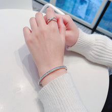 Load image into Gallery viewer, LUOWEND 18K White Gold Real Natural Diamond Bracelet for Women