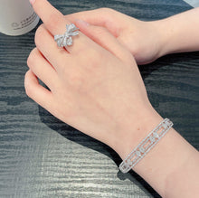 Load image into Gallery viewer, LUOWEND 18K White Gold Real Natural Diamond Bracelet for Women