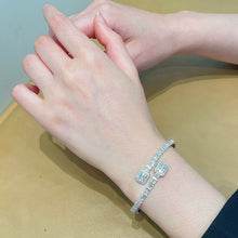 Load image into Gallery viewer, LUOWEND 18K White Gold Real Natural Diamond Bracelet for Women
