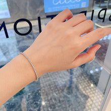 Load image into Gallery viewer, LUOWEND 18K White or Rose Gold Real Natural Diamond Bracelet for Women