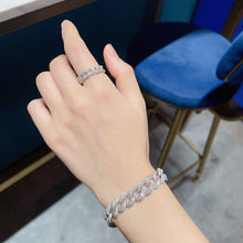 Load image into Gallery viewer, LUOWEND 18K White or Yellow Gold Real Natural Diamond Bracelet for Women