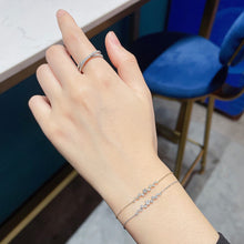 Load image into Gallery viewer, LUOWEND 18K White or Rose Gold Real Natural Diamond Bracelet for Women