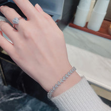 Load image into Gallery viewer, LUOWEND 18K White Gold Real Natural Diamond Bracelet for Women