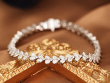 Load image into Gallery viewer, LUOWEND 18K White Gold Real Natural Diamond Bracelet for Women
