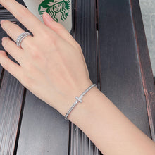 Load image into Gallery viewer, LUOWEND 18K White Gold Real Natural Diamond Bracelet for Women
