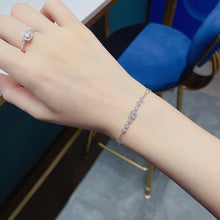 Load image into Gallery viewer, LUOWEND 18K White or Rose Gold Real Natural Diamond Bracelet for Women