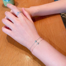 Load image into Gallery viewer, LUOWEND 18K White or Rose Gold Real Natural Diamond Bracelet for Women