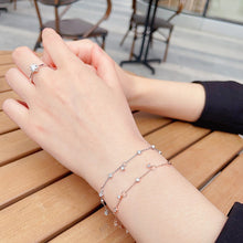 Load image into Gallery viewer, LUOWEND 18K White or Rose Gold Real Natural Diamond Bracelet for Women