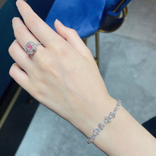 Load image into Gallery viewer, LUOWEND 18K White Gold Real Natural Diamond Bracelet for Women