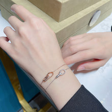 Load image into Gallery viewer, LUOWEND 18K White or Rose Gold Real Natural Diamond Bracelet for Women