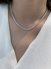 Load image into Gallery viewer, LUOWEND 18K White Gold Real Natural Diamond Tennis Necklace for Women