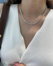 Load image into Gallery viewer, LUOWEND 18K White Gold Real Natural Diamond Tennis Necklace for Women