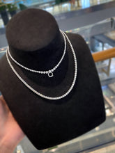 Load image into Gallery viewer, LUOWEND 18K White Gold Real Natural Diamond Tennis Necklace for Women