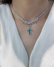 Load image into Gallery viewer, LUOWEND 18K White Gold Real Natural Diamond Necklace for Women