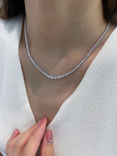 Load image into Gallery viewer, LUOWEND 18K White Gold Real Natural Diamond Necklace for Women