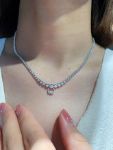 Load image into Gallery viewer, LUOWEND 18K White Gold Real Natural Diamond Necklace for Women