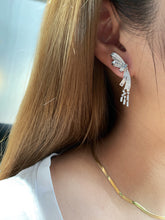 Load image into Gallery viewer, LUOWEND 18K White Gold Real Natural Diamond Drop Earrings for Women