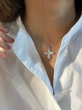 Load image into Gallery viewer, LUOWEND 18K White Gold Real Natural Diamond Pendant Necklace for Women