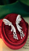 Load image into Gallery viewer, LUOWEND 18K White Gold Real Natural Diamond Drop Earrings for Women