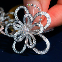 Load image into Gallery viewer, LUOWEND 18K White Gold Real Natural Diamond Pendant Necklace for Women