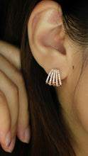 Load image into Gallery viewer, LUOWEND 18K Yellow Gold Real Natural Diamond Hoop Earrings for Women