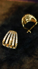 Load image into Gallery viewer, LUOWEND 18K Yellow Gold Real Natural Diamond Hoop Earrings for Women