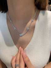 Load image into Gallery viewer, LUOWEND 18K White Gold Real Natural Diamond Necklace for Women
