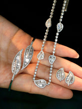 Load image into Gallery viewer, LUOWEND 18K White Gold Real Natural Diamond Necklace for Women