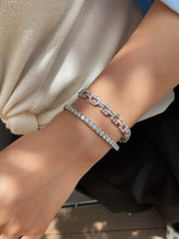 Load image into Gallery viewer, LUOWEND 18K White Gold Real Natural Diamond Bracelet for Women