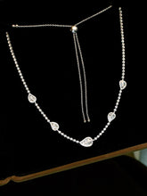 Load image into Gallery viewer, LUOWEND 18K White Gold Real Natural Diamond Necklace for Women
