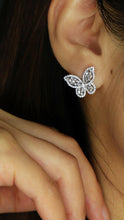 Load image into Gallery viewer, LUOWEND 18K White Gold Real Natural Diamond Stud Earrings for Women